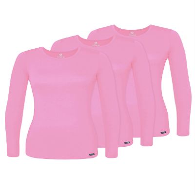Adar Uniforms Underscrubs for Women 3 Pack - Long Sleeve Comfort Tee - 2903 - Sherbet - M