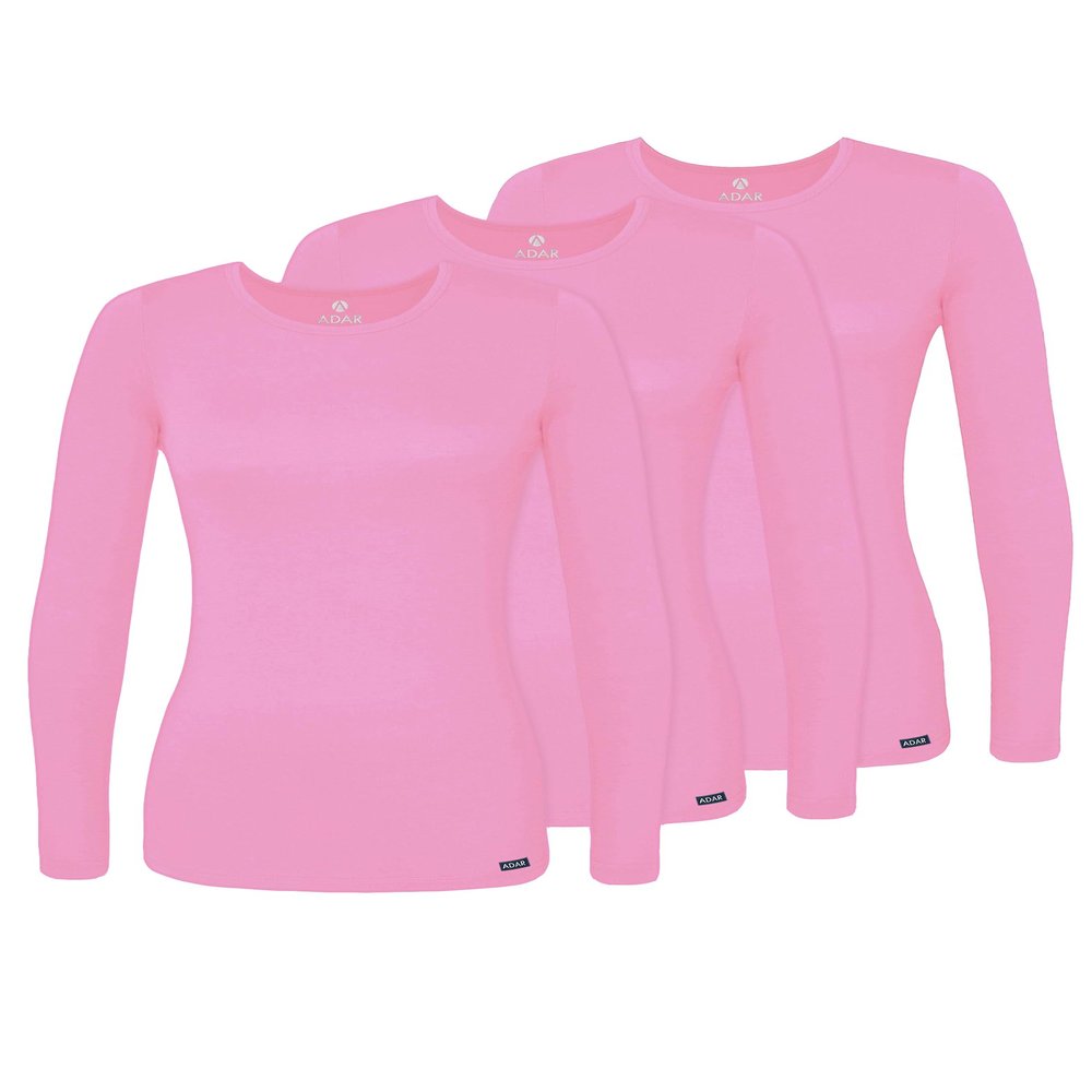 Adar Uniforms Underscrubs for Women 3 Pack - Long Sleeve Comfort Tee - 2903 - Sherbet - M