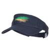 Green Fly Fishing Embroidered Pro Style Cotton Washed Visor - Navy OSFM view 1