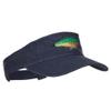Green Fly Fishing Embroidered Pro Style Cotton Washed Visor - Navy OSFM view 4