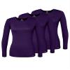 Adar Uniforms, Underscrubs for Women 3 Pack - Long Sleeve Underscrub Comfort Tee - 2903 - Purple - M view 1