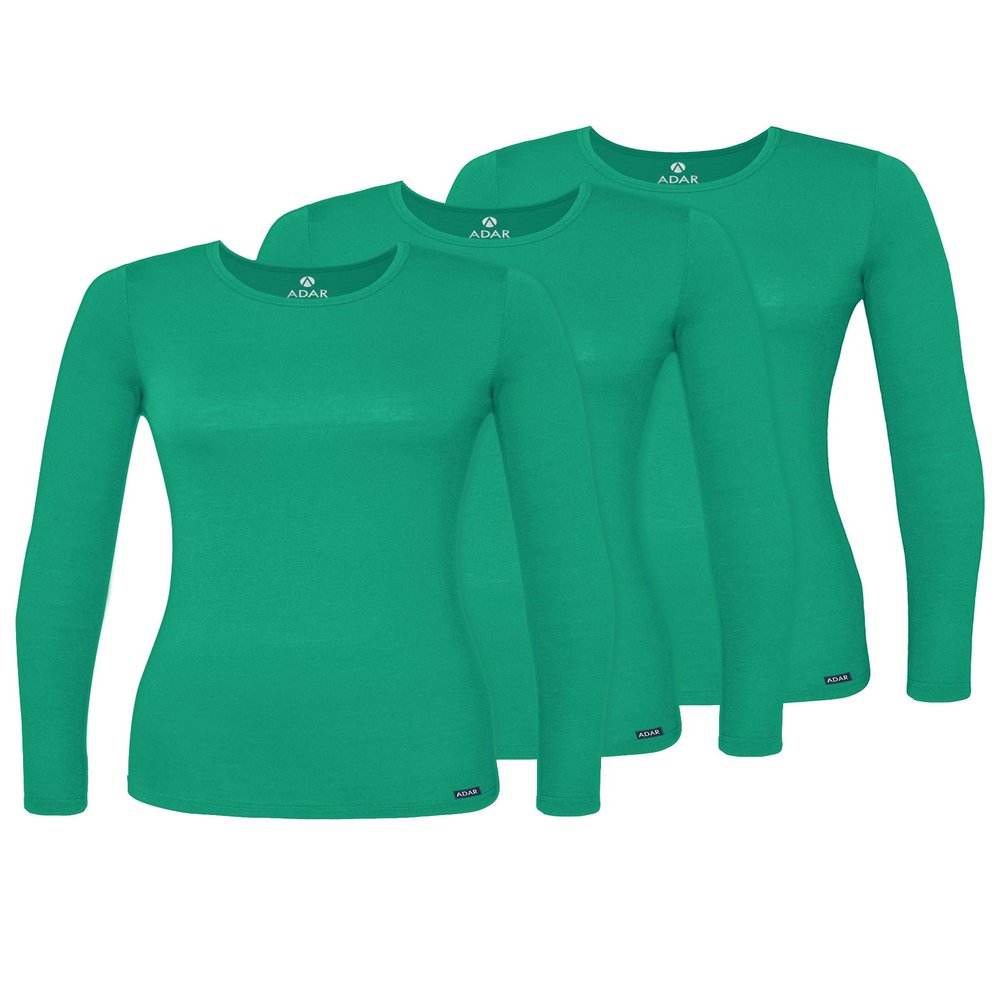 Adar Uniforms Underscrubs for Women 3 Pack - Long Sleeve Comfort Tee - 2903 - Spearmint - S