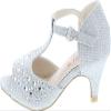 Angels New York Girls Glitter & Stone Sandal With Memory Foam Insole,Silver,11 view 2