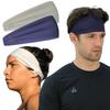 Temple Tape, Value 2-Pack, Mens Headband - Guys Sports Headbands Moisture Wicking Workout Sweatbands for Running, Cross Training, Skiing and Bike Helmet Friendly - 1-Navy & 1-Gray Sweatband view 1