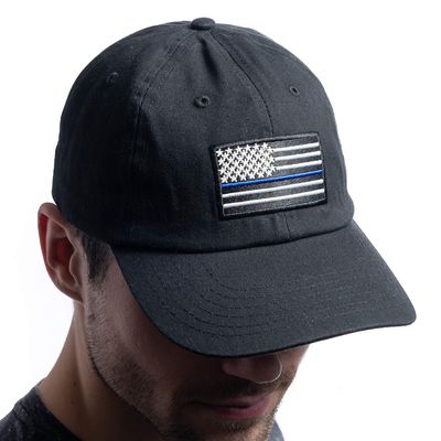 Bone Head Outfitters Blue Honor Hat-Adjustable Unstructured Buckle Closure Hat-Supporting America's Law Enforcement