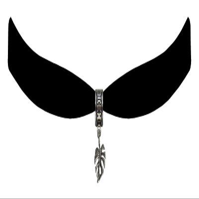 Victorian Vault Black Velvet Choker Jewelry Small Leaf Pendant Necklace