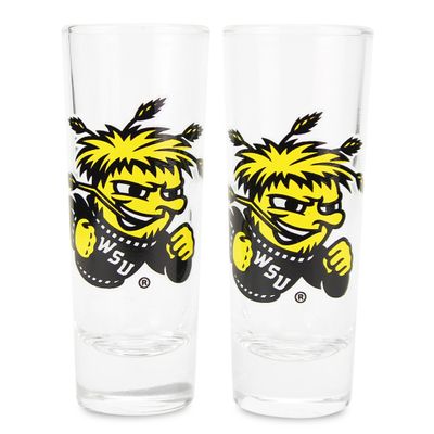 Boelter NCAA Color Team Logo 2oz Cordial Shot Glass 2-Pack (Witchita State Shockers)