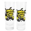 Boelter NCAA Color Team Logo 2oz Cordial Shot Glass 2-Pack (Witchita State Shockers) view 1