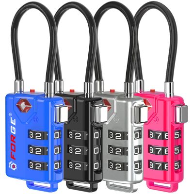 TSA Approved Cable Luggage Locks, Re-settable Combination with Alloy Body