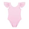 FEESHOW Girls' Flutter Ruffle Short Sleeve Gymnastics Ballet Dance Leotard Bodysuit for Toddler/Medium/Large Child Ruffle Sleeve Pink 3 view 3