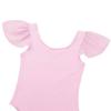 FEESHOW Girls' Flutter Ruffle Short Sleeve Gymnastics Ballet Dance Leotard Bodysuit for Toddler/Medium/Large Child Ruffle Sleeve Pink 3 view 4