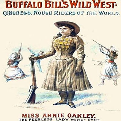 Buffalo Bills Wild West Poster of Annie Oakley by Baltimore lithographers A Hoen & Co The Peerless Lady Wing-shot Annie Oakley?(born?Phoebe Ann Mosey August 13 1860 ? November 3 1926) was an American