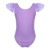 FEESHOW Girls' Flutter Ruffle Short Sleeve Gymnastics Ballet Dance Leotard Bodysuit for Toddler/Medium/Large Child Ruffle Sleeve Lavender 3 view 1