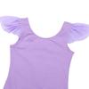 FEESHOW Girls' Flutter Ruffle Short Sleeve Gymnastics Ballet Dance Leotard Bodysuit for Toddler/Medium/Large Child Ruffle Sleeve Lavender 3 view 4