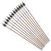 PG1ARCHERY Bamboo Arrows, 12 Pack Practice Target Arrow Handmade Self Nock Feather Fletched 6.2" Vane for Longbow Traditional & Recurve Bow Gray White view 3
