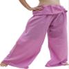 RaanPahMuang Wild Light Cotton Thai Pirates Pants Hip Tied, Medium, Lavender Pink view 1
