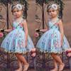 Moonker Girls Dresses,Toddler Baby Girl Summer Flower Print Lace Sleeveless Backless Vest Princess Dress 1-4 Years Old (Purple, 3-4 Years Old) view 3
