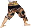 Full Funk Rayon Drive in Wrap Pants Open or Tied Legs African Dashiki Art, Small, Black Yellow view 4