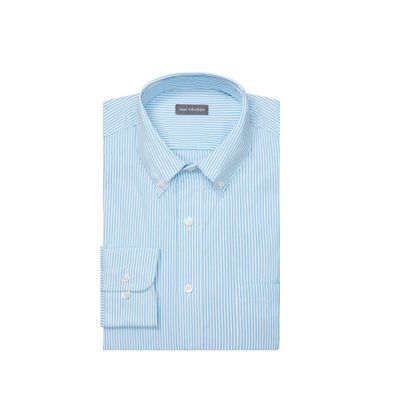 Van Heusen mens Regular Fit Pinpoint Stripe Dress Shirt, Periwinkle, 14.5 Neck 32 -33 Sleeve Small US