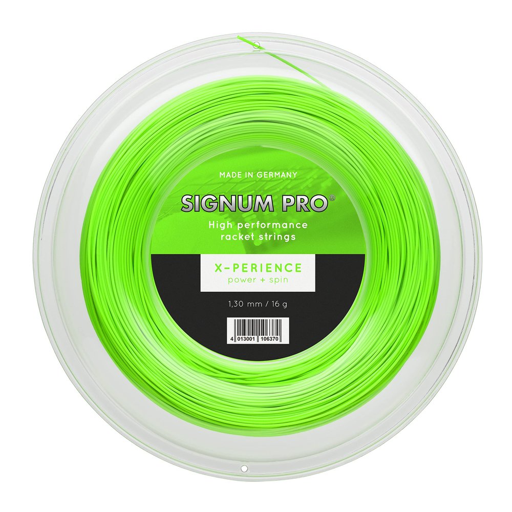 Signum Pro-Pro X-Perience Tennis String Reel 16g 1.30mm-(4013001106370), Green
