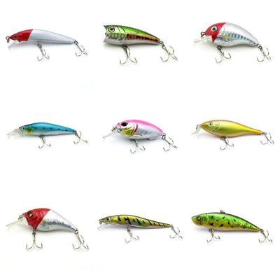 4044 Big One 9 Pieces Fishing Lures Crankbait Freshwater Saltwater Hard Baits Diving Topwater Floating Bass Lots 1700