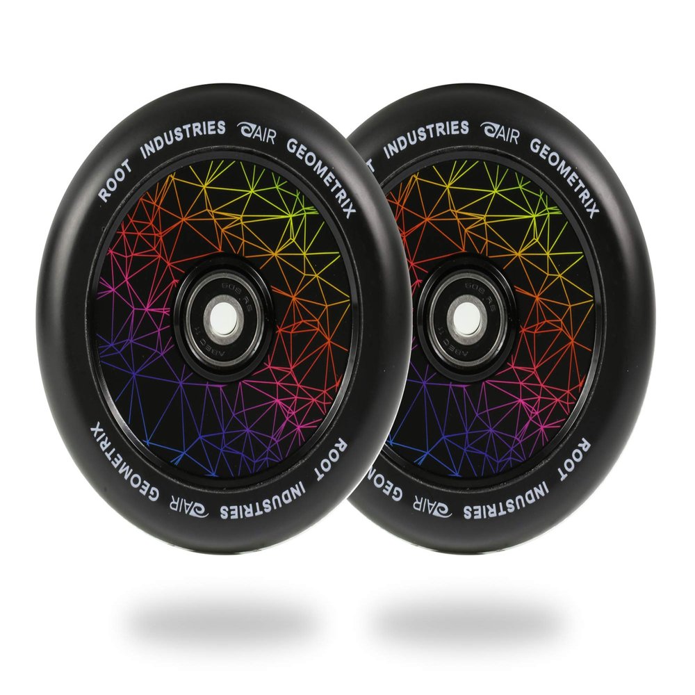 ROOT INDUSTRIES AIR Wheels 110mm - 120mm Pro Scooter Wheels Pair - Fits Most Setups - 24mm x 110mm - 120mm - Bearings Installed - 90 Day Warranty - Scooter Wheels (Geometrix, 110)