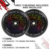 ROOT INDUSTRIES AIR Wheels 110mm - 120mm Pro Scooter Wheels Pair - Fits Most Setups - 24mm x 110mm - 120mm - Bearings Installed - 90 Day Warranty - Scooter Wheels (Geometrix, 110) view 4