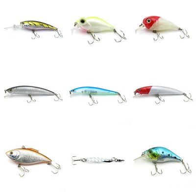 4044 Big One 9 Pieces Fishing Lures Crankbait Freshwater Saltwater Hard Baits Diving Topwater Floating Bass Lots 1755