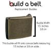 Antique Brass Distressed Military Flip Top Buckle 1.5 Width view 2