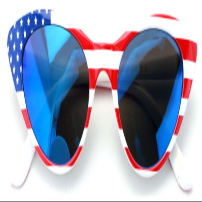 USA American Flag Female Slim Cateye Vintage Reading Sunglasses Women Teen (Ice Mirror)