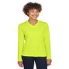 Team 365 Ladies' Zone Performance Long-Sleeve T-Shirt L SAFETY YELLOW view 1