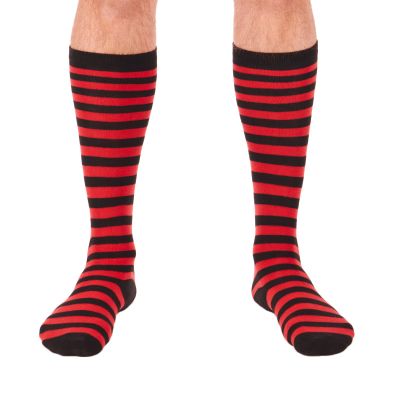 Adult/Child Striped Costume Knee Socks (Red)