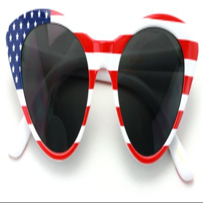 USA American Flag Female Slim Cateye Vintage Reading Sunglasses Women Teen (Black)