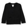 Amazon Essentials Girls' Uniform Slim Fit Crewneck Cardigan Sweater, Black, Small view 1
