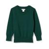 Amazon Essentials Unisex Kids' Uniform Cotton V-Neck Sweater, Dark Green Heather, Medium view 1