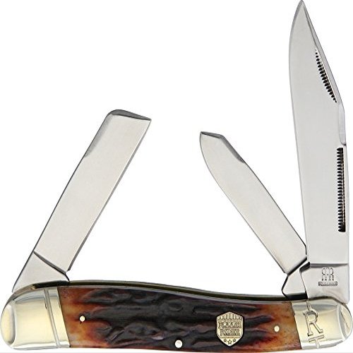 Rough Rider Large Stockman Brown Stag Bone RR1799