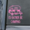 Minglewood Trading I'd Rather Be Camping Vinyl Decal Sticker 5" x 5.5" Outdoor Adventure Car Window Graphic Waterproof Die Cut Camper Tent Hiking RV Travel Sticker - Orange view 2