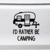 Minglewood Trading I'd Rather Be Camping Vinyl Decal Sticker 5" x 5.5" Outdoor Adventure Car Window Graphic Waterproof Die Cut Camper Tent Hiking RV Travel Sticker - Orange view 3