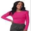 Sivvan Scrubs for Women - Long Sleeve Comfort Underscrub Tee 3-Pack - S85003 - Fuchsia - L view 2
