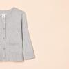 Amazon Essentials Girls' Uniform Slim Fit Crewneck Cardigan Sweater, Light Grey Heather, X-Large view 2