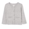 Amazon Essentials Toddler Girls' Uniform Slim Fit Crewneck Cardigan Sweater, Light Grey Heather, 4T