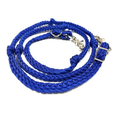 paracord barrel reins electric blue hand braided 6 to 8'