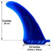 8" US Box Center fin Safety Flex Soft Replacement for Longboard SUP Stand up Paddleboard River Surf Whitewater airSUP AIR7 Skeg by saruSURF (Blue) view 2
