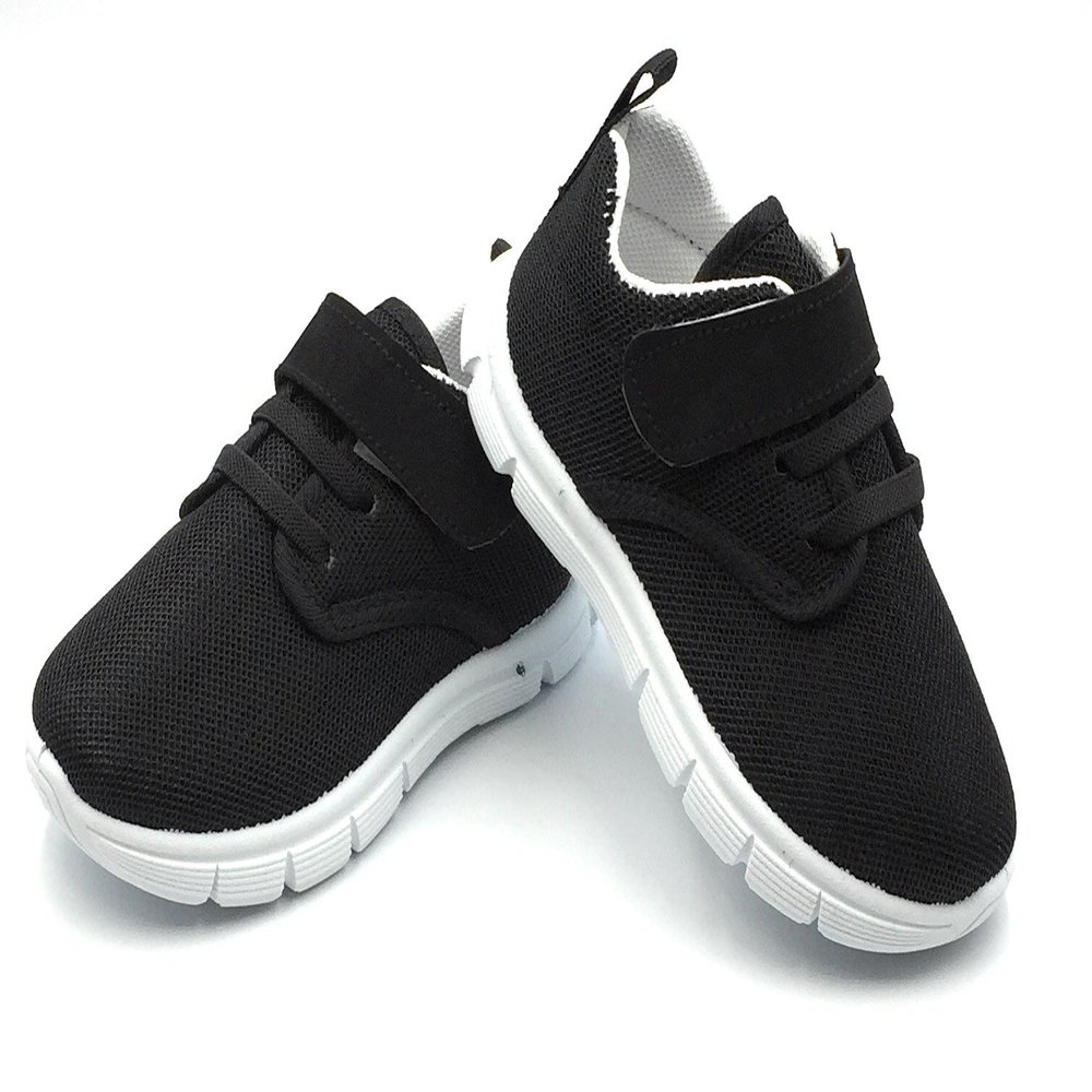 Bless Children Toddler Sneakers  Wide Toe Box Barefoot Shoes for Boys & Girls, Breathable Mesh, Lightweight Non-Slip Walking & Running Shoes,Black1203.Size 5