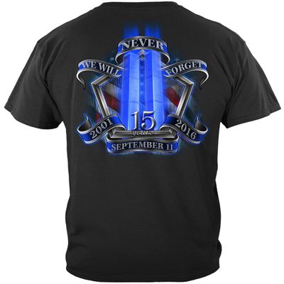 Erazor Bits Firefighter Flag Decal | 915 Tribute 15 Year Anniversary Shirt ADD103-FF2301BXXL