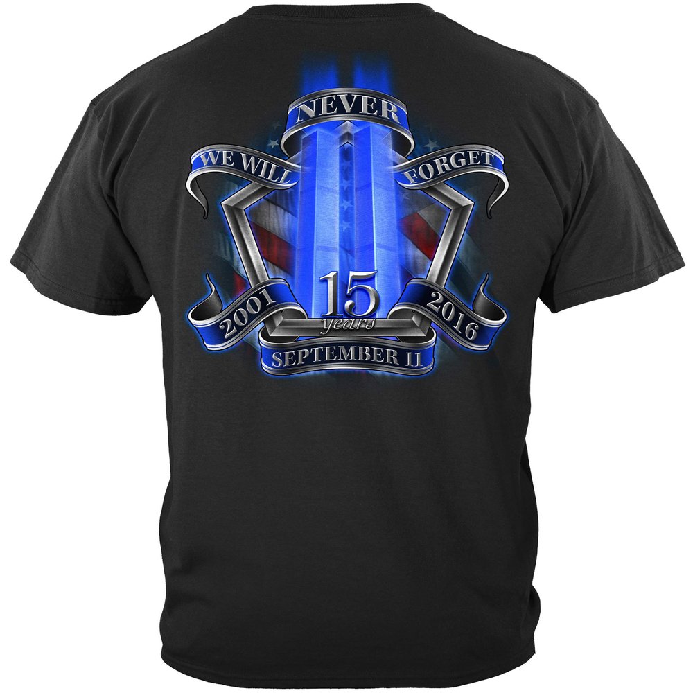 Erazor Bits Firefighter Flag Decal | 915 Tribute 15 Year Anniversary Shirt ADD103-FF2301BXXL