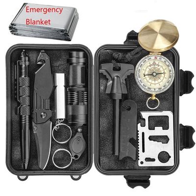 Survival Kit for Outdoor Adventures | Gear Tools for Camping Traveling Hiking Emergency Earthquake | Easy to Carry in Backpack and car | Survival Bracelet Folding Knife Emergency Blanket Tactical Pen
