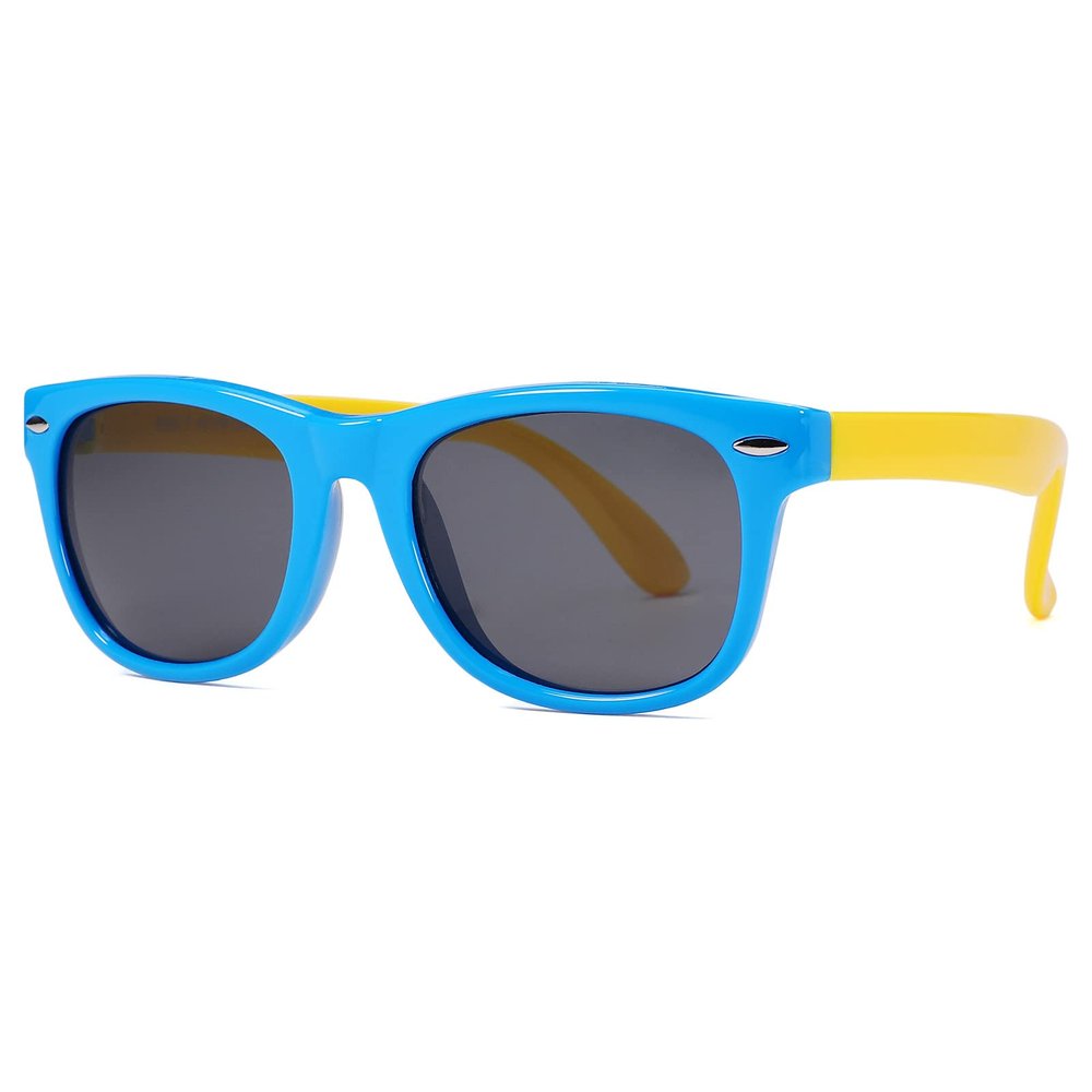 Pro Acme Kids Polarized Sunglasses, Flexible TPEE Frame Shades for Toddler Girls Boys, Ages 3-12 (F1 Black)