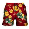 FOCO Men's Logo Floral Hawaiian Swim Suit Trunks, Team Color, Large view 2