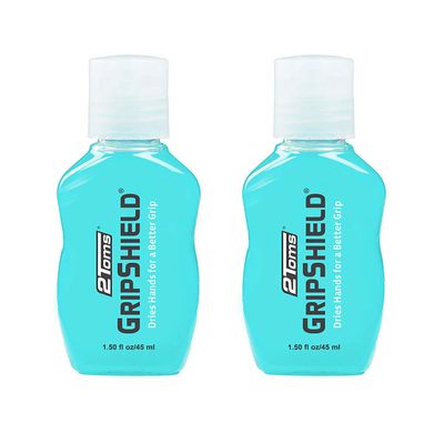 2Toms GripShield, Non-Sticky Grip Enhancer, Dry Grip Solution for Sweaty Hands, Tennis, Pickleball, Golf, Pole Dancing, and Gaming, 1.5 Ounces, 2 Bottles